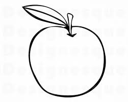 Apple Svg Fruit Svg Apple Outline Svg Apple Clipart Apple Etsy Apple Outline Clip Art Outline