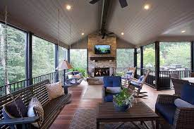 The available space for the cupboard on the opposite side of the porch to the shoe racks is much smaller; The History Behind Your Screened In Porch Atlanta Design Build Remodeling Blog