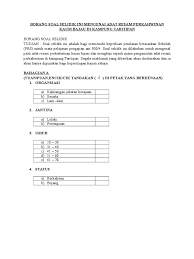 Contoh borang soal selidik sejarah pt3 2019. Contoh Borang Soal Selidik