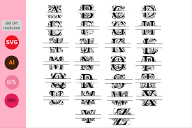 Download Split Monogram Alphabet Letters Bundle Svg File Free Svg Cut Files
