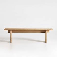 This wooden bench offers a thick, rectangular seatt with a durable and decorative backrest. Dining Benches Modern Rustic More Crate And Barrel Canada