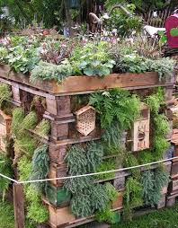 Insektenhotel Krutergarten Paletten Gebaut Eins Und Aus Ininsektenhotel Und Krautergarten In Eins Aus Paletten Gebaut Insect Hotel Mini Garden Plants