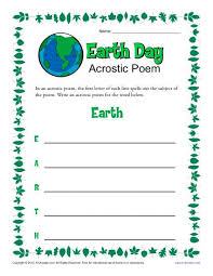 Earth day is just for one day, but the earth faces problems and challenges every day. Earth Day Acrostic Poem Worksheet 1st 2nd 3rd Grade