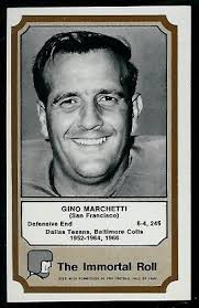 1974 Fleer Immortal Roll Football Card