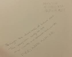 Walk with me. we lived among the people. No Spoilers I Found This Quote Of A Poem On The Door Of A Toilet Stall Could This Have Any Relevance To Lis Bts Note Fire Walk With Me Lifeisstrange