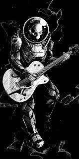 Art Skeleton Guitar Play Music Bw 1080x2160 Wallpaper Space Art Astronaut Art Astronaut Wallpaper