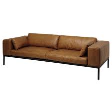 Ledersofa 4 Sitzig Camelfarben Wellington Maisons Du Monde Sofa Sofas De Cuero Colores