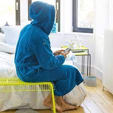 Décorer une chambre d'ado garçon. Robe De Chambre Ado Theo Bleu Carre Blanc