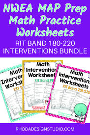 Nwea Map Prep Math Practice Worksheets Rit Band 180 220 Distance Learning Math Practice Worksheets Math Practices Nwea Math