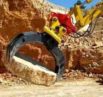 Excavator Rotating Thumb Grapple Tree Log Grab Rock ...