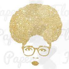 Afro Puff Woman Png Gold Glitter Face Png Glasses Png Puff Black Girl Png Afro Hair Png Black Woman Afro Png Afro Birthday Queen Tshirt Png Silhouette Cameo Projects Vinyl Afro