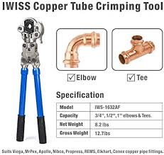 With probite ® quick fitting plumbing products, there is no longer any need for powered crimp tools to make a tight leak free piping connection. Iwiss Iws 1632af Plumbing Copper Pipe Crimper Press Tube Tools With 1 2 3 4 1 Jaws Suitable For Viega Copper Only Pro Press Elkhart Conex Pipe Fittings Amazon Com