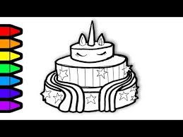 Learn how to draw a sweet, magical unicorn cake step by step easy. Drawing And Coloring Unicorn Cake Colouring Page Art For Kids To Learn To Color And Draw