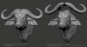 African Buffalo Digital Sculpture 3d Model On Behance Digital Sculpture Sculpture African Buffalo
