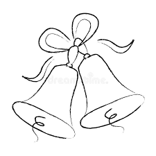 Wedding Bells Outline Illustration Of Wedding Christmas Bells With Ribbons Is Aff Illustration Wedding Bells Clip Art Christmas Bells Drawing Bell Art