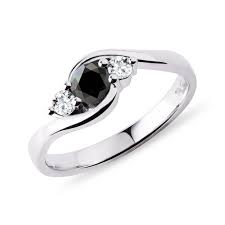 Black diamond stud earrings in 14k white gold. Black Diamond Ring In 14k White Gold Klenota