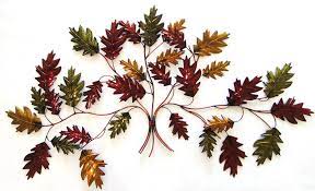 Metal leaf wall art decoration hanging leaves ornament home outdoor garden. Metal Wall Art Autumn Leaf Branch