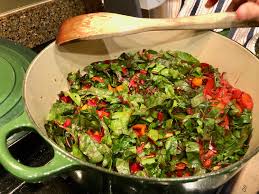 Heat two tablespoons of the olive oil in a wide, lidded pan and add the chopped chard ribs. Chickpea Chard Pork Cooking From Books