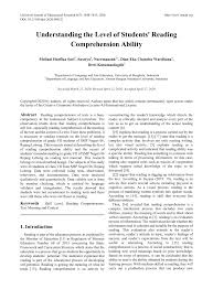 Kangaroos eat grass and plants.they have short front legs, but very long and strong back legs and a tail. Pdf Understanding The Level Of Students Reading Comprehension Ability