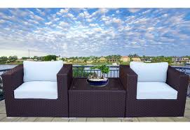 All necessary hardware and instruction are included. Brown Modena 3 Piece Outdoor Setting