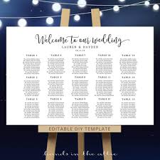 We know you're doing so much already for the wedding preparations, so let us take one worry away from you with our wedding reception card templates. Wedding Welcome Seating Plan Template Reception Table Chart Pdf Printable Arrangements 18x24 24x36 Digital By Hands In The Attic Catch My Party