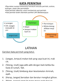Seuntai kata buat si dia. Nota Kata Perintah Tahun 4