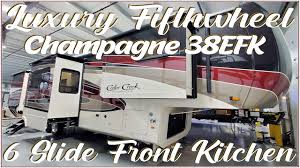 Fifth wheel weights vary depending on the make, model, and floorplan. 2021 Cedar Creek Champagne 38efk Luxury Front Kitchen Fifth Wheel Couchs Rv Nation Rv Walkthrough Youtube