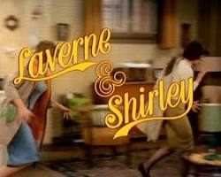 Laverne & Shirley 1976 TV series Penny Marshall as Laverne DeFazio Cindy Williams as Shirley Feeney Shotz Brewery Milwaukee 1950s ABC television stills L on sweater bottle capping line, AI generated
