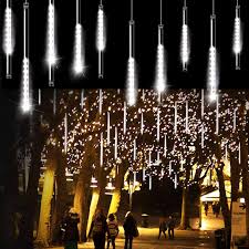 Amazon Com Aluan Christmas Lights Meteor Shower Rain Lights 10 Tube 240 Led 12 Inch Waterproof Plug In Falling Rain Fairy String Lights For Halloween Christmas Holiday Party Home Patio Outdoor Decoration