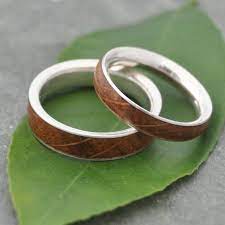 Bourbon Barrel Wedding Band Comfort Fit Recycled Sterling Etsy Wood Wedding Ring Mens Wood Rings Wood Wedding Band