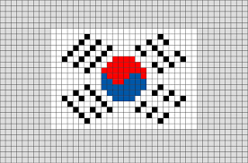Flag Of South Korea Pixel Art Pixel Art Stitching Art Graph Paper Art