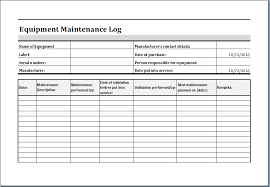 Equipment Maintenance Log Template Ms Excel Excel Templates Schedule Template Maintenance Checklist Computer Maintenance