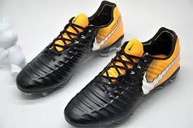 Nike Tiempo Legend Vii Fg K Leather Soccer Cleats Black Yellow White Leather Soccer Cleats Soccer Cleats Soccer Boots