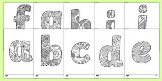 In english and spanish, uppercase and lowercase. Lower Case Alphabet Mindfulness Patterned Colouring Sheets
