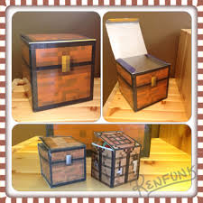 Minecraft Paper Chest Craft Printed Chest Template Taped Over A Square Box Small Chest And Crafting Table Paper Minecraft Theme Video Game Rooms Craft Table