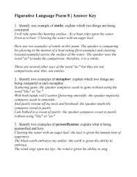 This Is The Answer Key For The Figurative Language Poem 8 The Black Land By Joseph Warren Beac Figurative Language Poems Figurative Language Poetry Worksheets