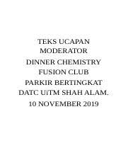 Check spelling or type a new query. Skrip Moderator Docx Teks Ucapan Moderator Dinner Chemistry Fusion Club Parkir Bertingkat Datc Uitm Shah Alam 10 November 2019 Alhamdulillah Dan Rasa Course Hero
