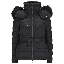 Belstaff Womens Worthington Fur Trim Nylon Down Jacket Black