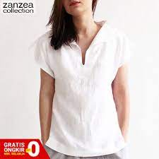 Bahan cotton,tebal adem dan tidak panas kualitas import/original produk model pria,lengan pendek dan kerah logo. Zanzea Kaos T Shirt Casual Wanita Model Kerah V Neck Dan Bahan Katun Shopee Indonesia