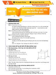 16. Tổng ôn Phương pháp tọa độ hóa hình học không gian | PDF