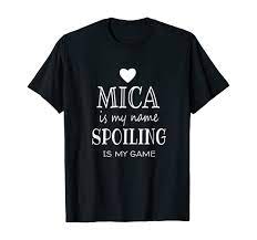 Amazon.com: Mica Is My Name - Camiseta con texto en inglés : Ropa, Zapatos  y Joyería