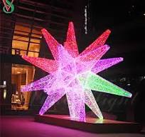 Outdoor Garden Decoration Christmas Large Star 3D Motif Lights