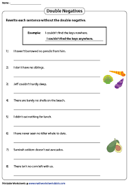 Printable Double Negative Worksheets Double Negative Negativity Reading Comprehension