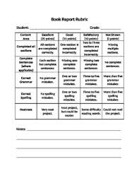 Book Report Rubric Book Report Rubric Book Report Rubrics