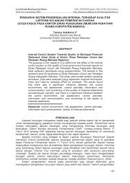 Agar kalian kelak mengerti hak pembagian shu simak contoh soal dan pembahasan shu berikut. Pdf Pengaruh Sistem Pengendalian Internal Terhadap Kualitas Laporan Keuangan Pemerintah Daerah Studi Kasus Pada Kantor Dinas Pekerjaan Umum Dan Penataan Ruang Kab Mamasa