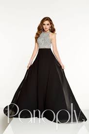 Black And Silver Combination Gown Silhouette A Line Neckline High Neck Dress Length Long Fabric Chiffon Available Colors Black Pink Silver Panoply Dresses Hot Prom Dress Gowns Dresses