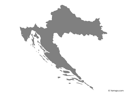 A bay of the adriatic sea at blato, živogošće, croatia. Grey Map Of Croatia Free Vector Maps