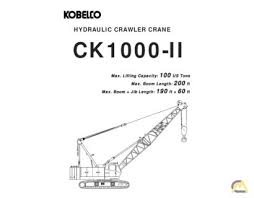 Kobelco Ck1000 Ii 100 Ton Lattice Boom Crawler Crane For Sale