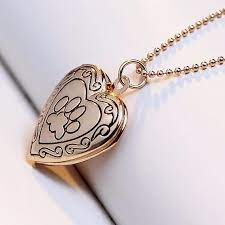 Photo Frame Memory Locket Necklace Silver Gold Color Pendant Pet Cat Dog Paw Footprint Gift 07011 Silver Locket Necklace Paw Necklaces Gold Locket Necklace