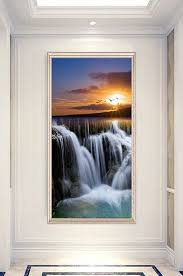 Beautiful Waterfall Sunset Bird Porch Corridor Decoration Painting Decors 3d Models Psd Free Download Pikbest Beautiful Landscape Paintings Waterfall Landscape Beautiful Landscapes